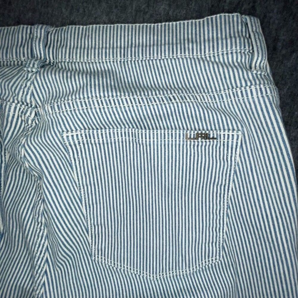 LRL Ralph Lauren Denim Pinstripes Jeans Women's 12 Blue Straight Ankle Pants‎ - Picture 10 of 12